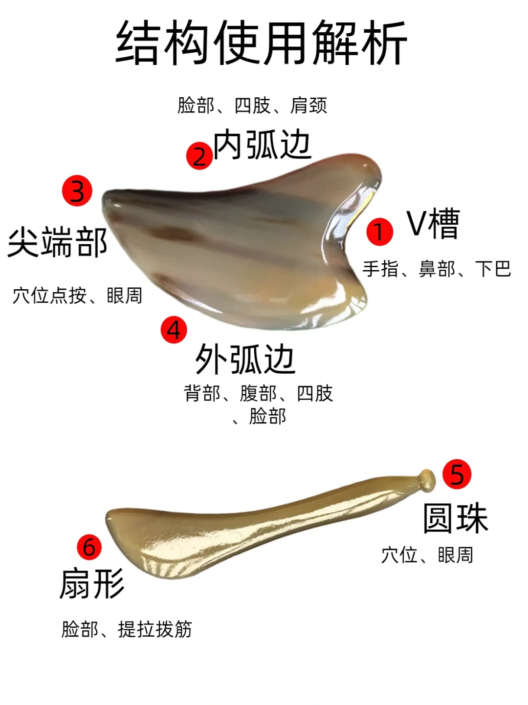 刮痧板结构解析，记住4手法4部位，养出通透肌