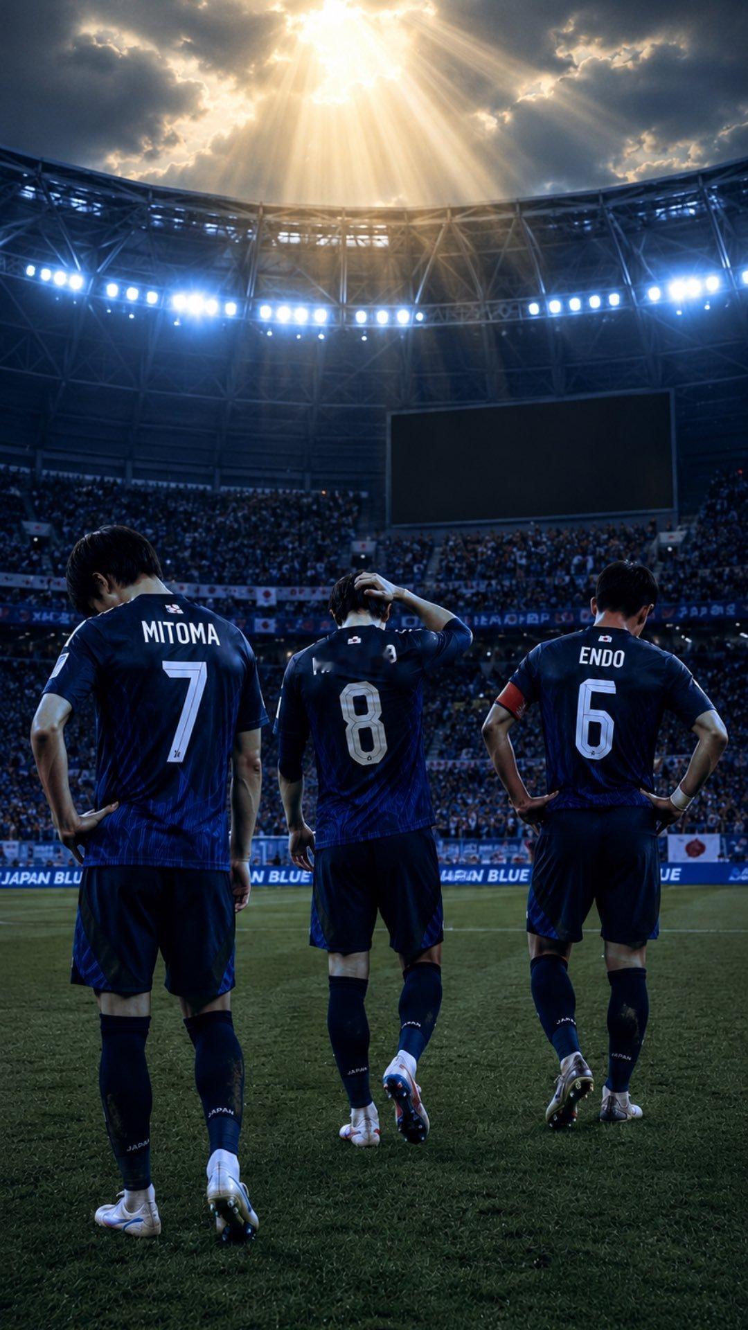 サッカー日本代表世界杯 日本队的6号（遠藤航）、7号（三笘薫）、8号（南野拓実）