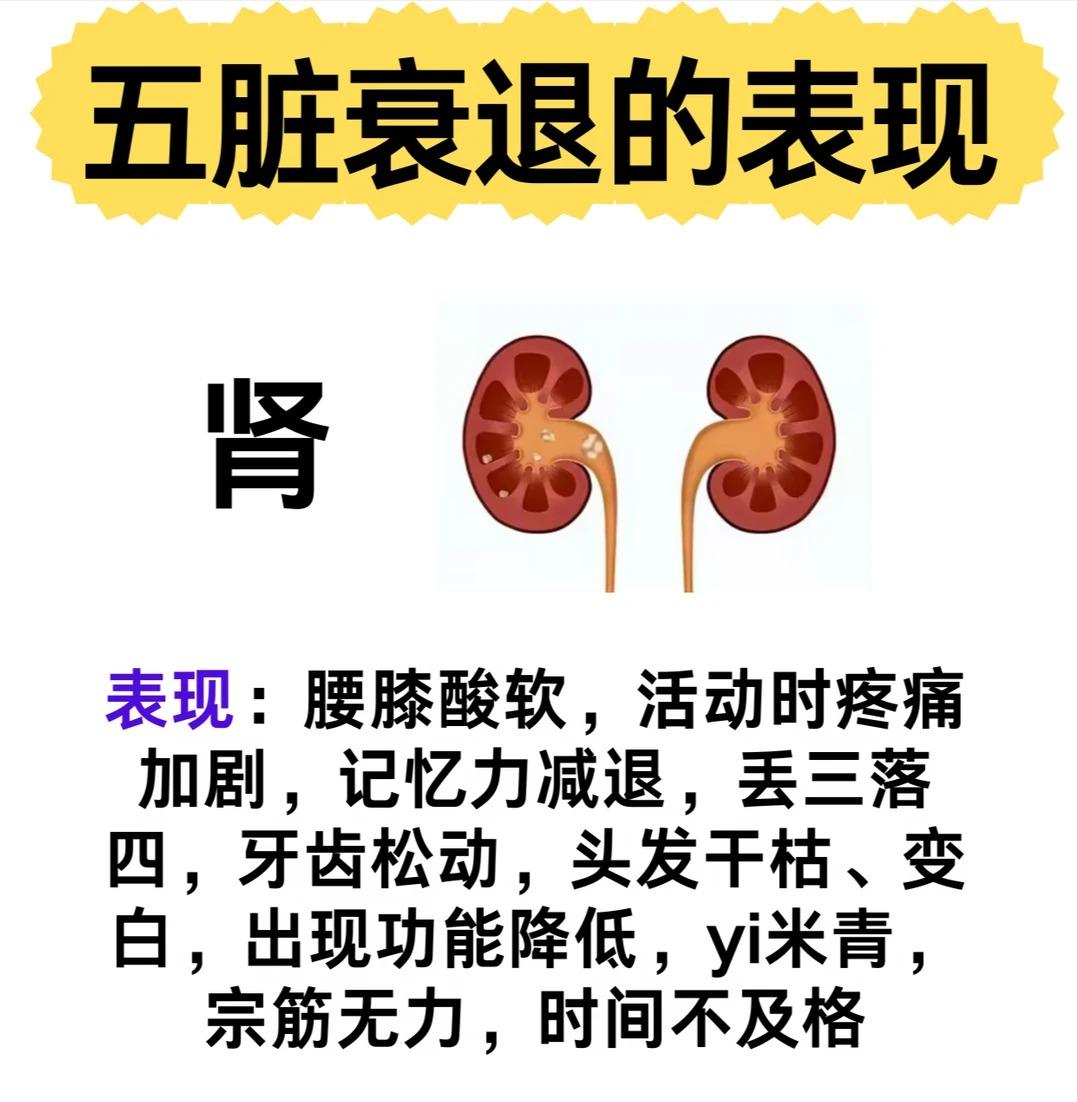 五脏功能衰退，身体会发出这些预警信号