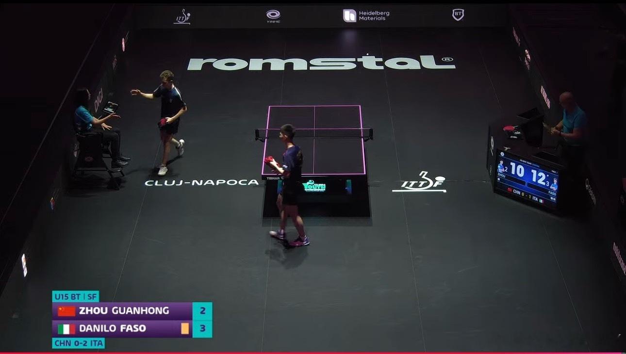 2025世青赛U15男团4-2中国0-2意大利周冠宏2-3法索（5-11 11-