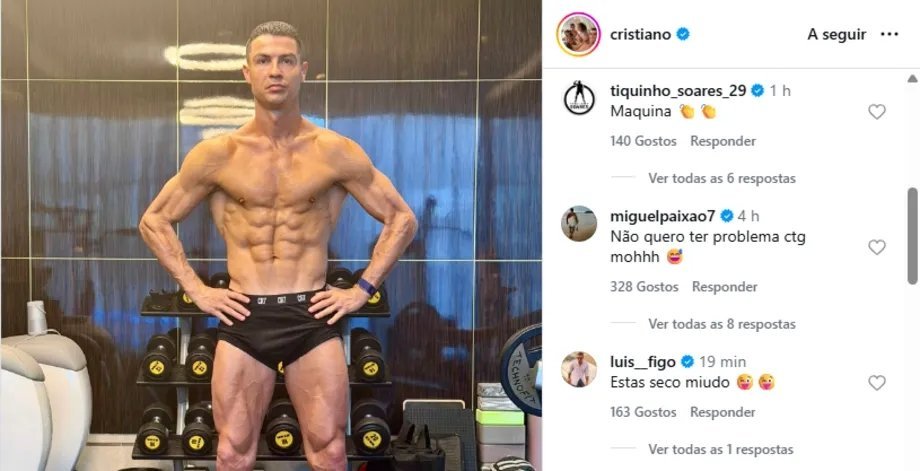 C罗 C罗40岁健身照多人评论：马塞洛：妈妈咪呀🫣🥋菲戈：一般一般，世界第三