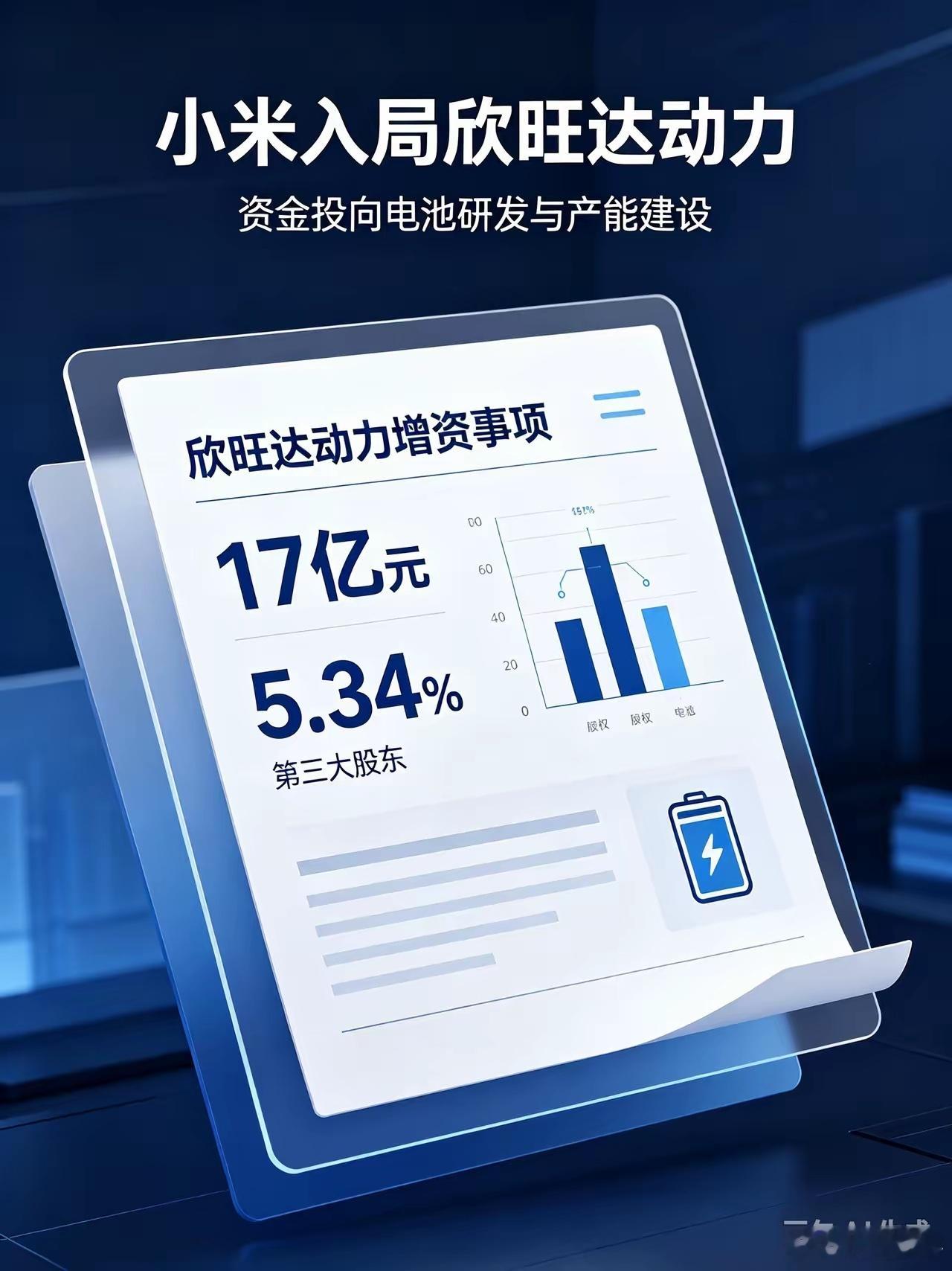 🔥重磅！小米砸17亿元入股欣旺达动力！欣旺达10月29日晚间公告，旗下欣旺达动