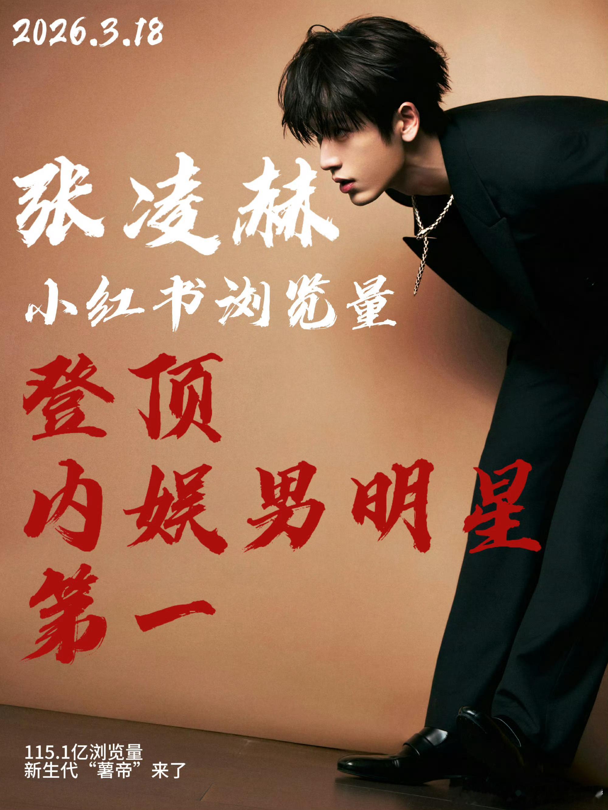 张凌赫xhs浏览量超王鹤棣，登顶内娱男星第一，张凌赫《逐玉》有效播剧！张凌赫逐玉