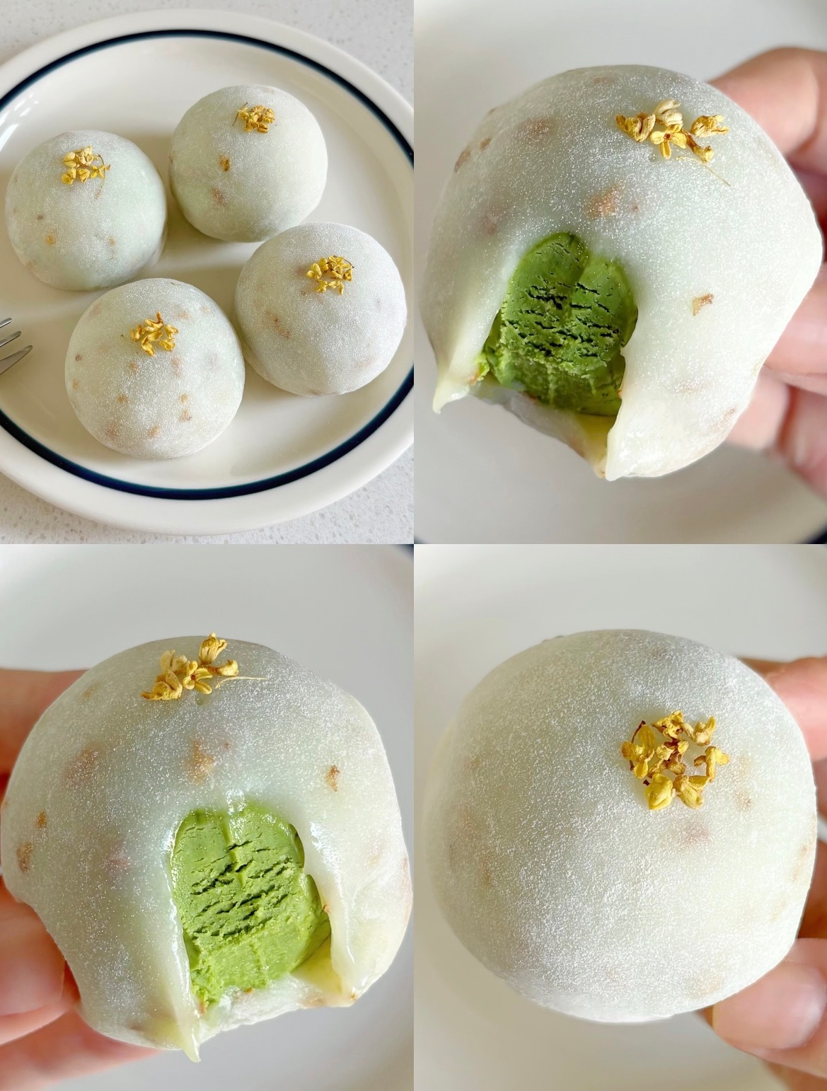 嗨喽啊宝宝们夏日清爽的桂花抹茶奶酥团子来啦～不管是做下午茶，还是做小甜点吃，都很