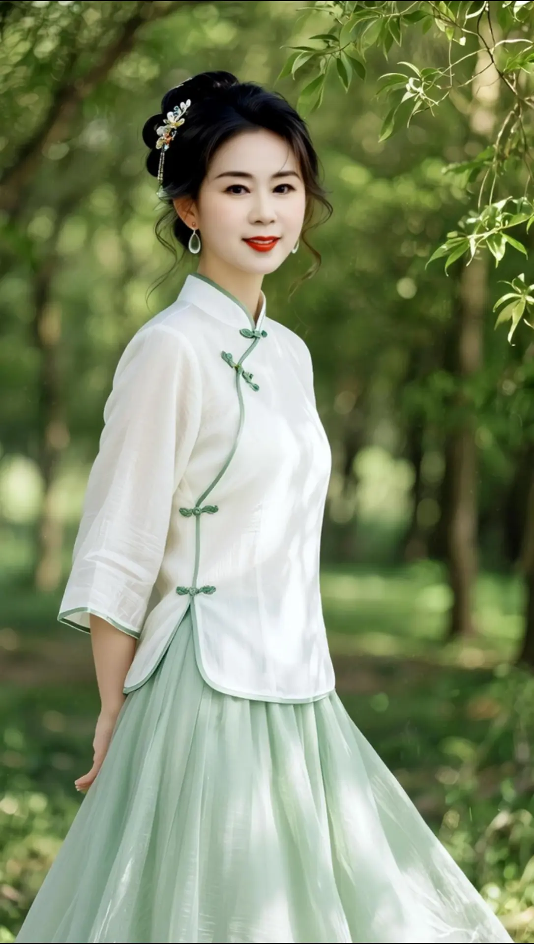 AI中式绿韵照 随变ai随便玩