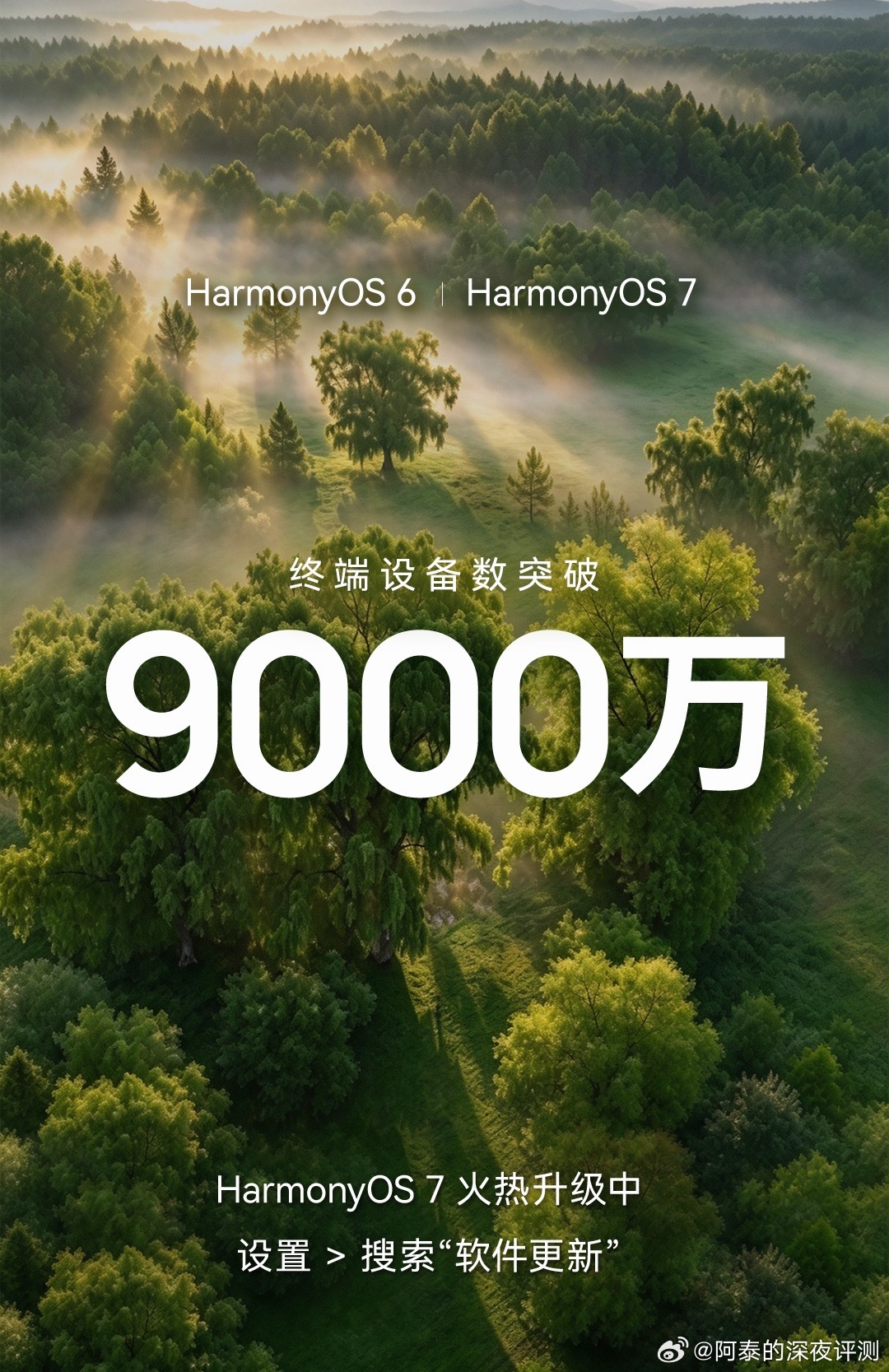 速度太快了，HarmonyOS 6和 HarmonyOS 7终端设备数突破900