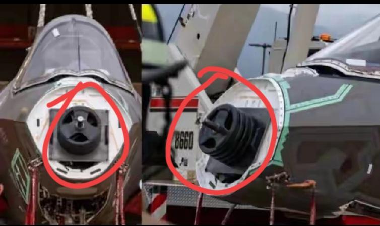 美国先进的f35前面挂了杠铃片，网上都在说美国f35没有雷达，我马上各方求证，确