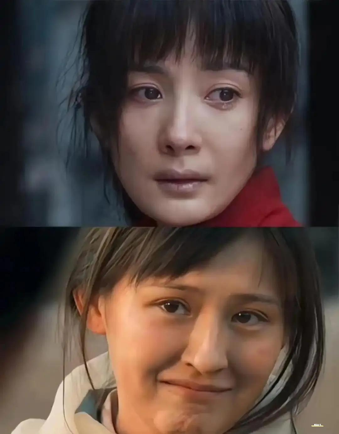 杨幂演农村戏有点不对劲。

一开始以为是她演技有问题，后来才发现，

她和热依扎