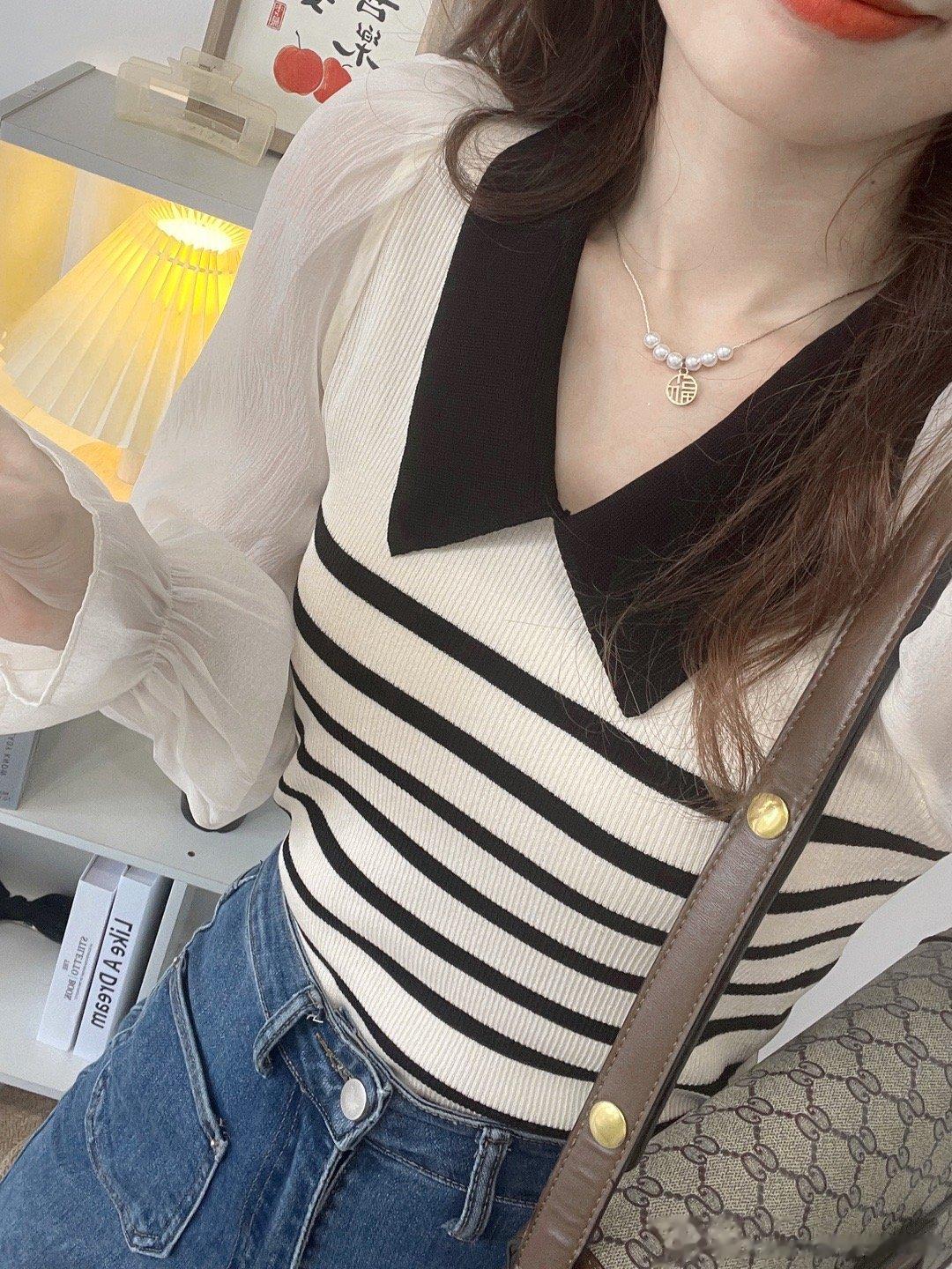 9🈷️23号早10点🈵199➖20呦！条纹针织毛衣 秋冬的高频单品软糯慵懒 