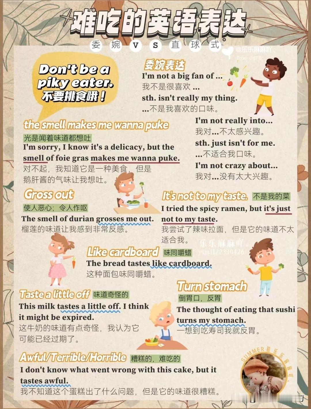 跟“食物难吃”有关的英语表达