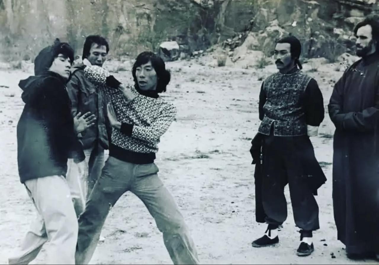 1978年，袁和平在电影《蛇形刁手》剧组，指导成龙武术动作的画面。

这是袁和平
