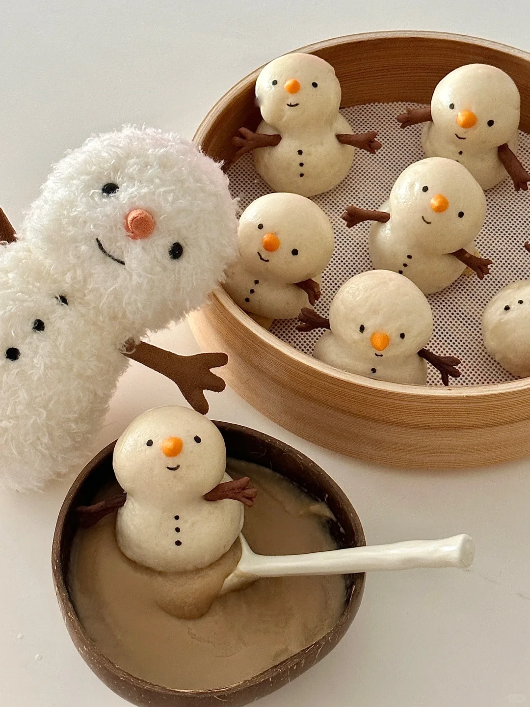 jellycat☃️雪人桂花小米红枣馒头 | 附教程