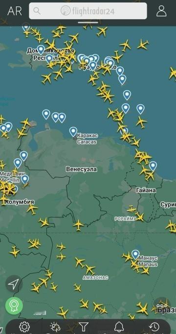 美国发布NOTAM通知后,委内瑞拉上空没有飞机 ​​​