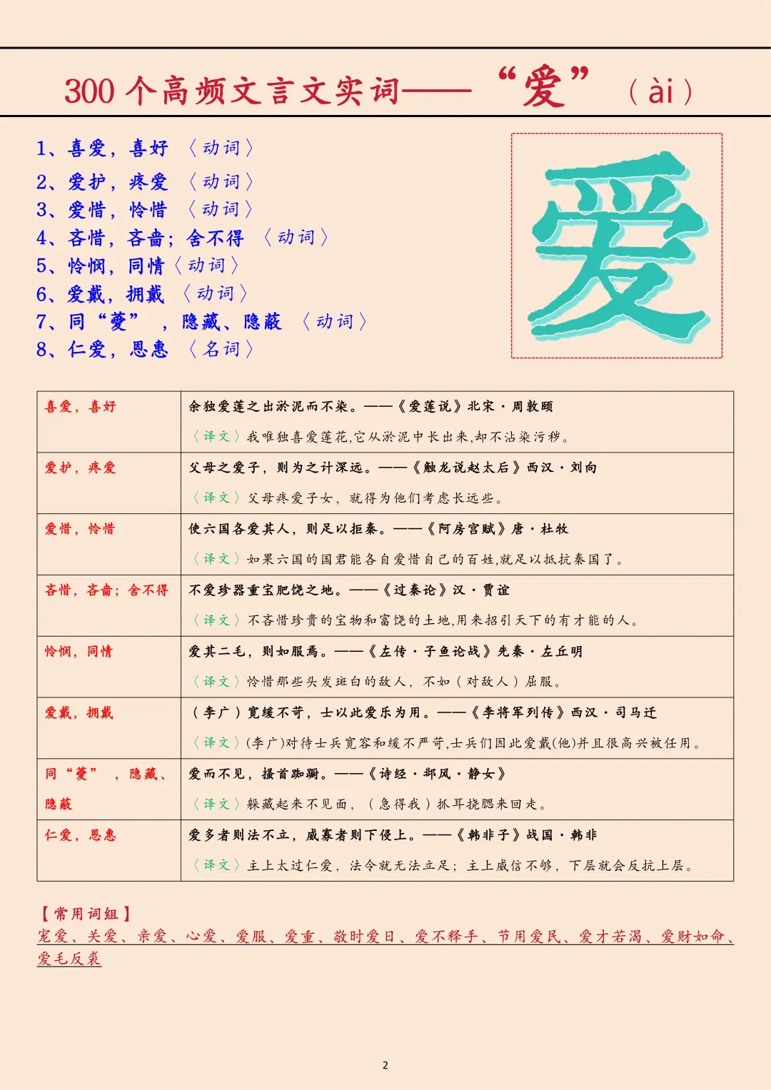 （二）文言文实词带学——“爱”