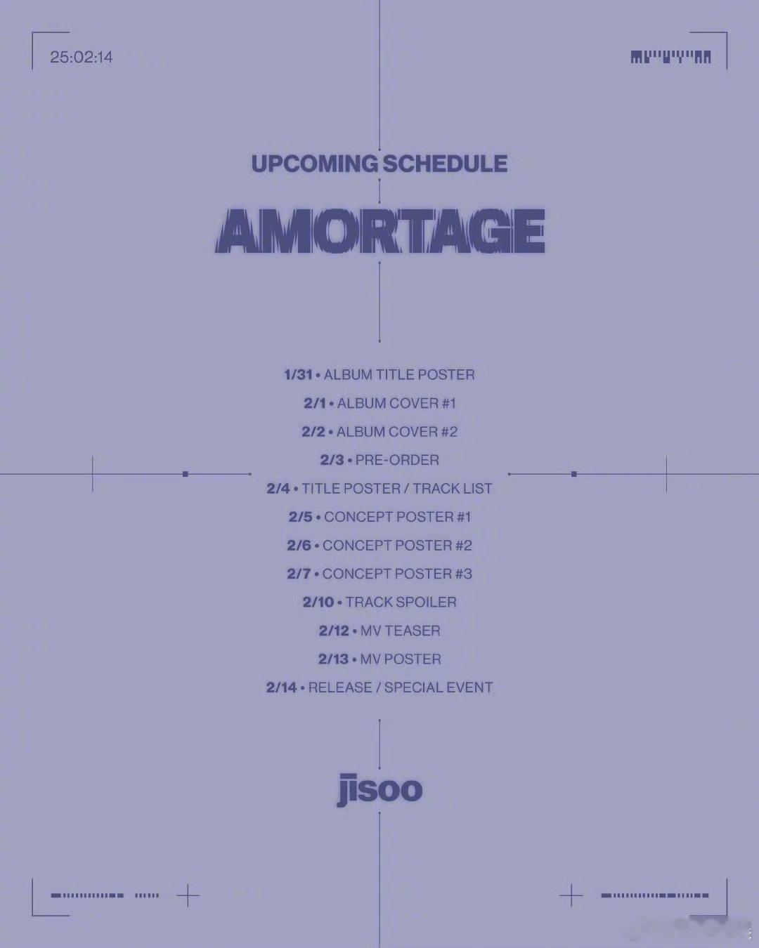 金智秀回归日程表公开  金智秀迷你辑《AMORTAGE》日程表公开，将于2月14