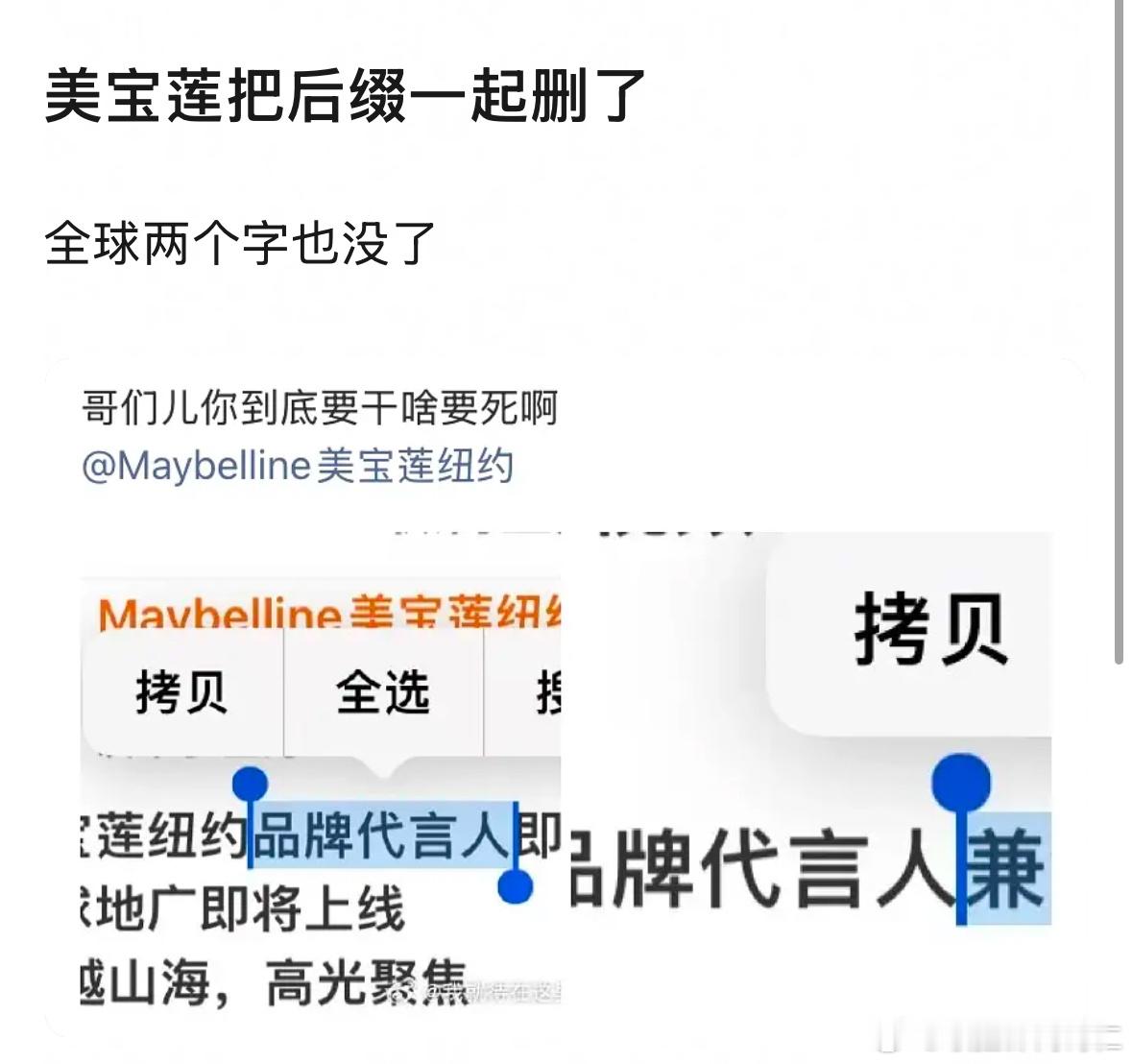 美宝莲确定要这么挑衅楼丝了？ 