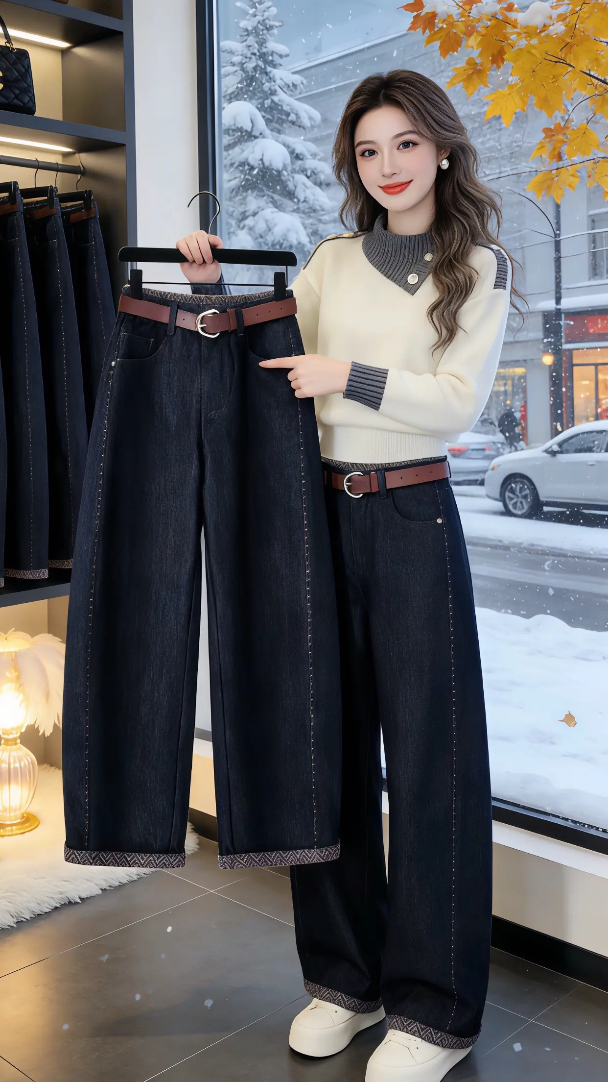 穿出自己的风格 春款上新 气质穿搭 牛仔裤 过年就要美美哒