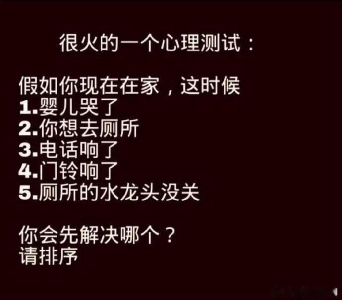 在你心中哪个优先级是最高的 
