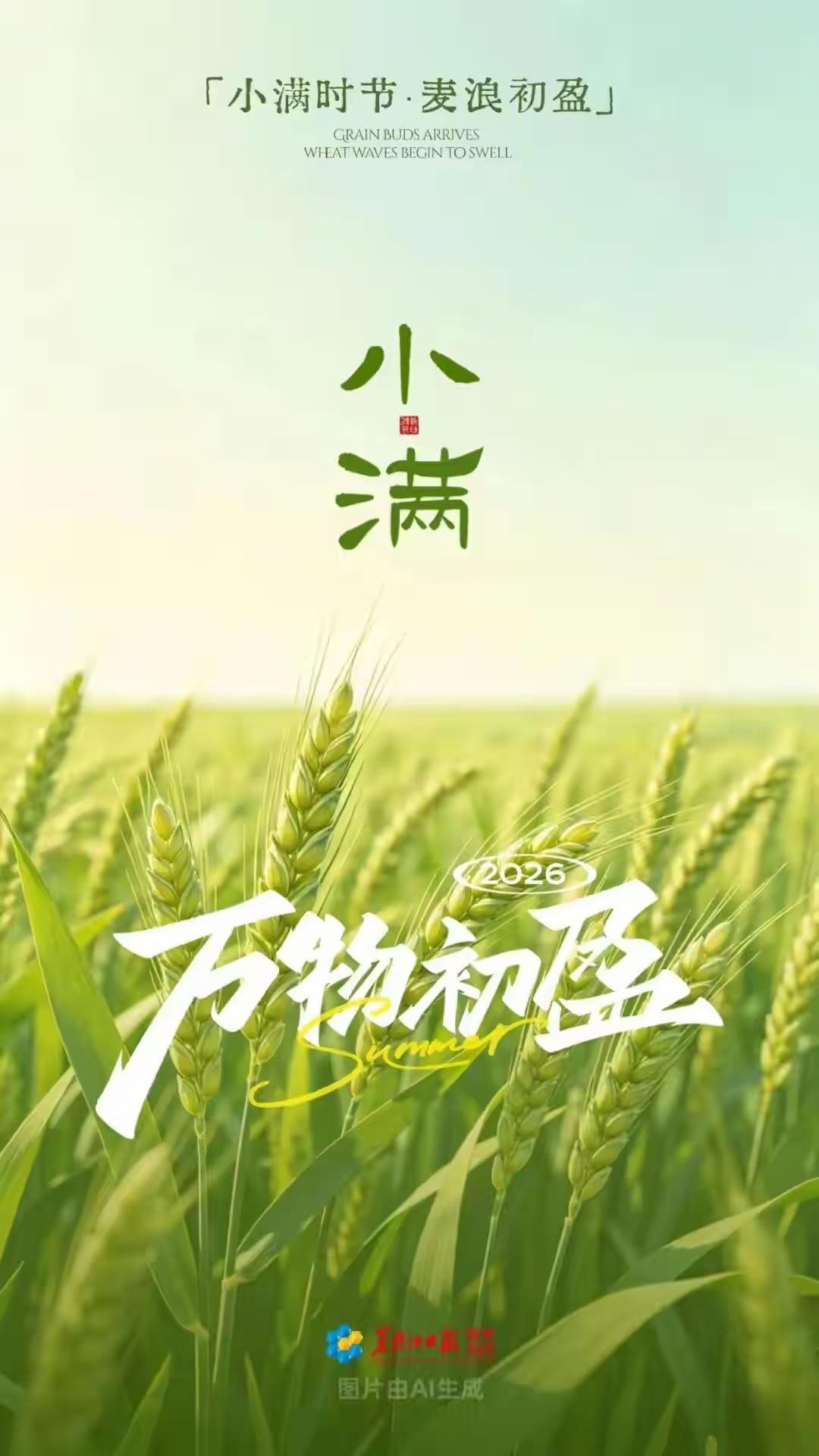今日是小满，我的人生也小满

今日是小满，

气候不是太炎热，

北方小麦即将成