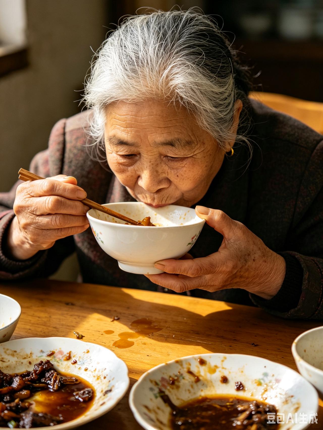 母亲｜她90多了，说“母亲节快乐”

接视频。她坐在老藤椅上，手里捧着碗。

我