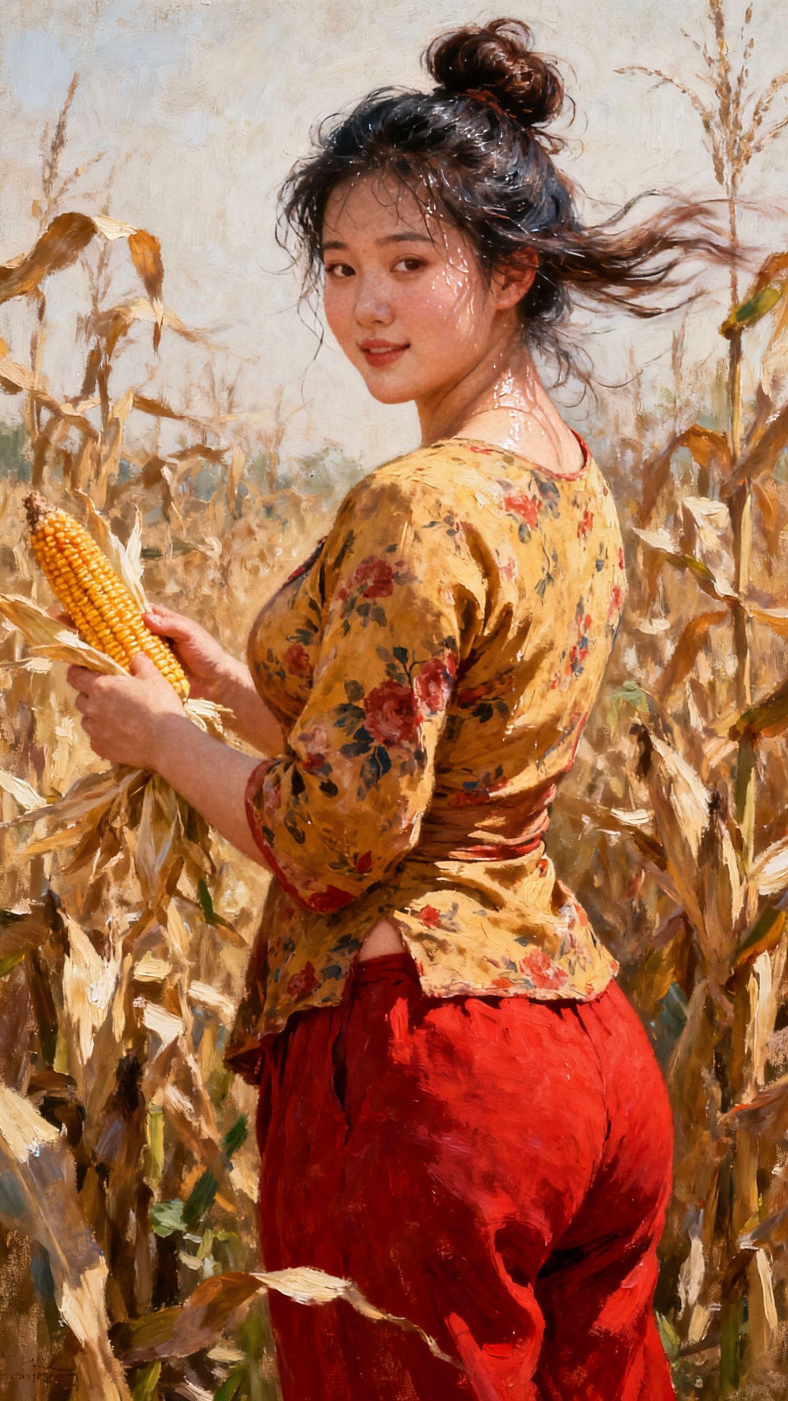 玉米 大地之子 人物画