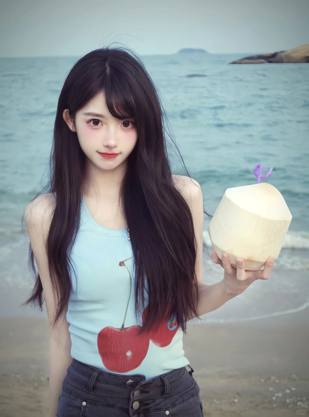 海边🏝️好适合古早滤镜🥥