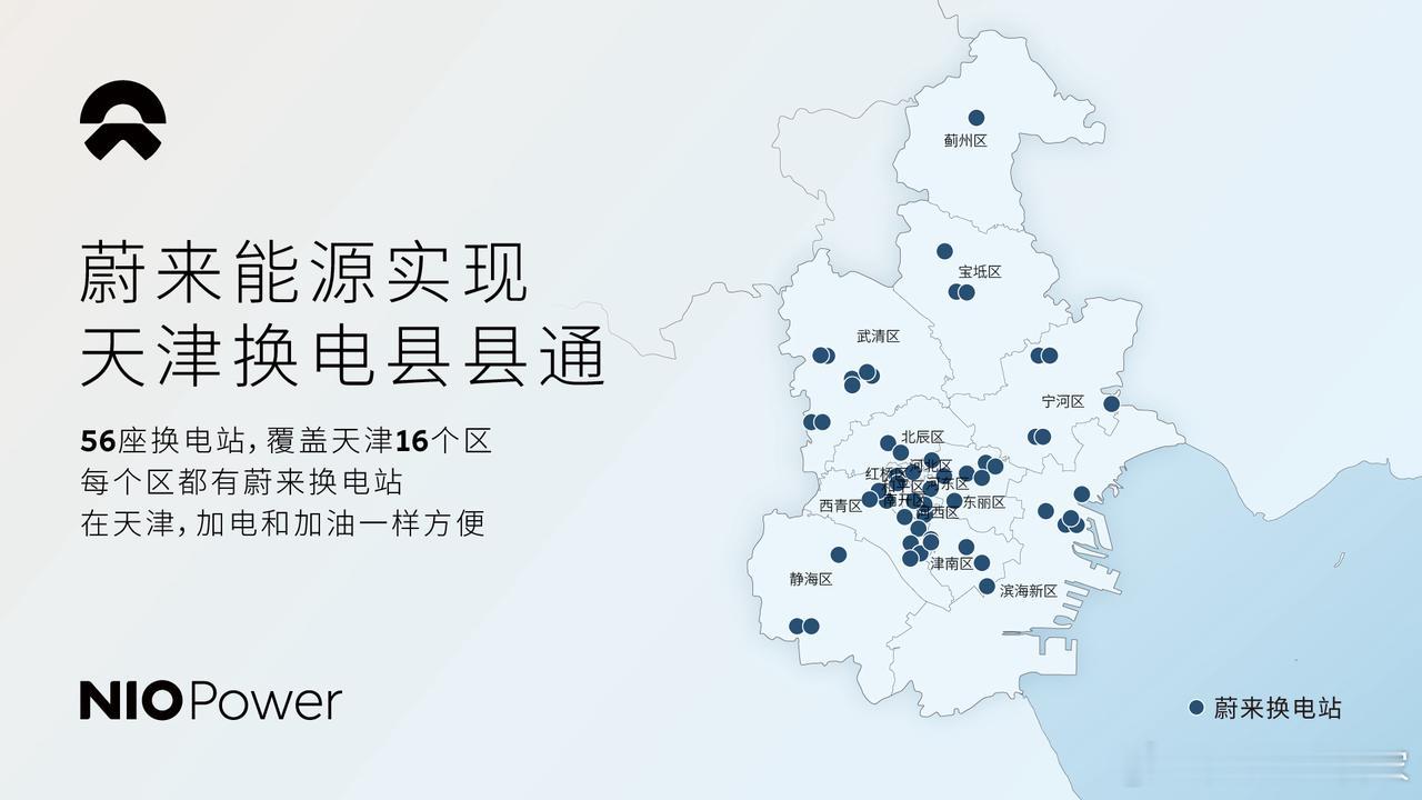 蔚来的县县通又落一城-天津5月28日，蔚来天津和平安泊城市港湾换电站上线，天津正