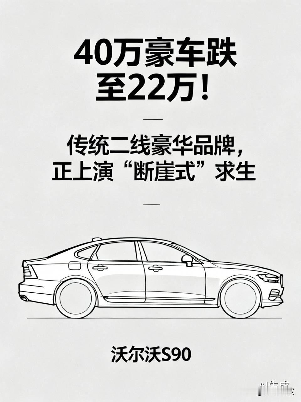 40万豪车跌至22万！传统二线豪华品牌，正上演“断崖式”求生

  曾经40万起