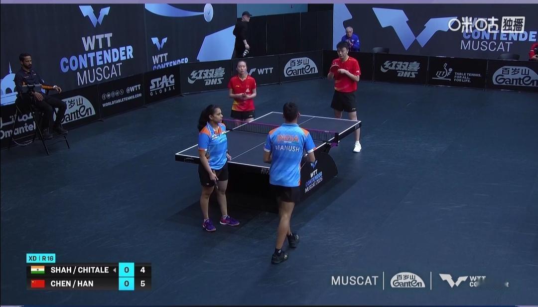 国乒陈垣宇/韩菲儿新混双组合，2：3憾负，无缘八强！


WTT马斯喀特常规挑战