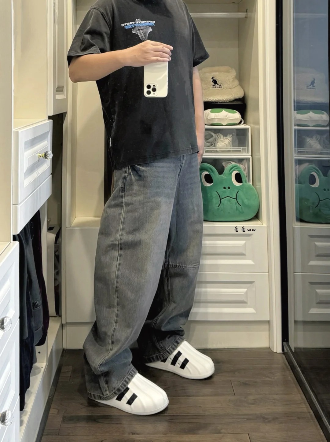 阔腿牛仔裤｜格雷系穿搭
