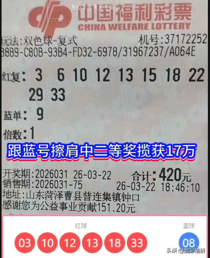 在彩票的舞台上，最令人惋惜的莫过于与头奖仅一步之遥。双色球第26031期，山东菏