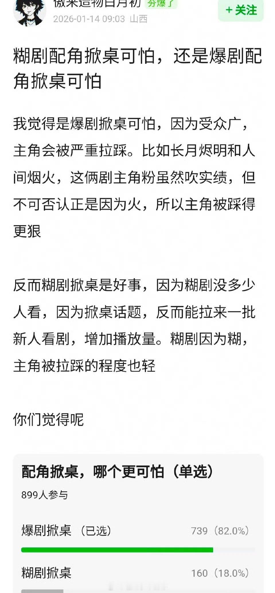 糊剧配角掀桌可怕，还是爆剧配角掀桌可怕？ 