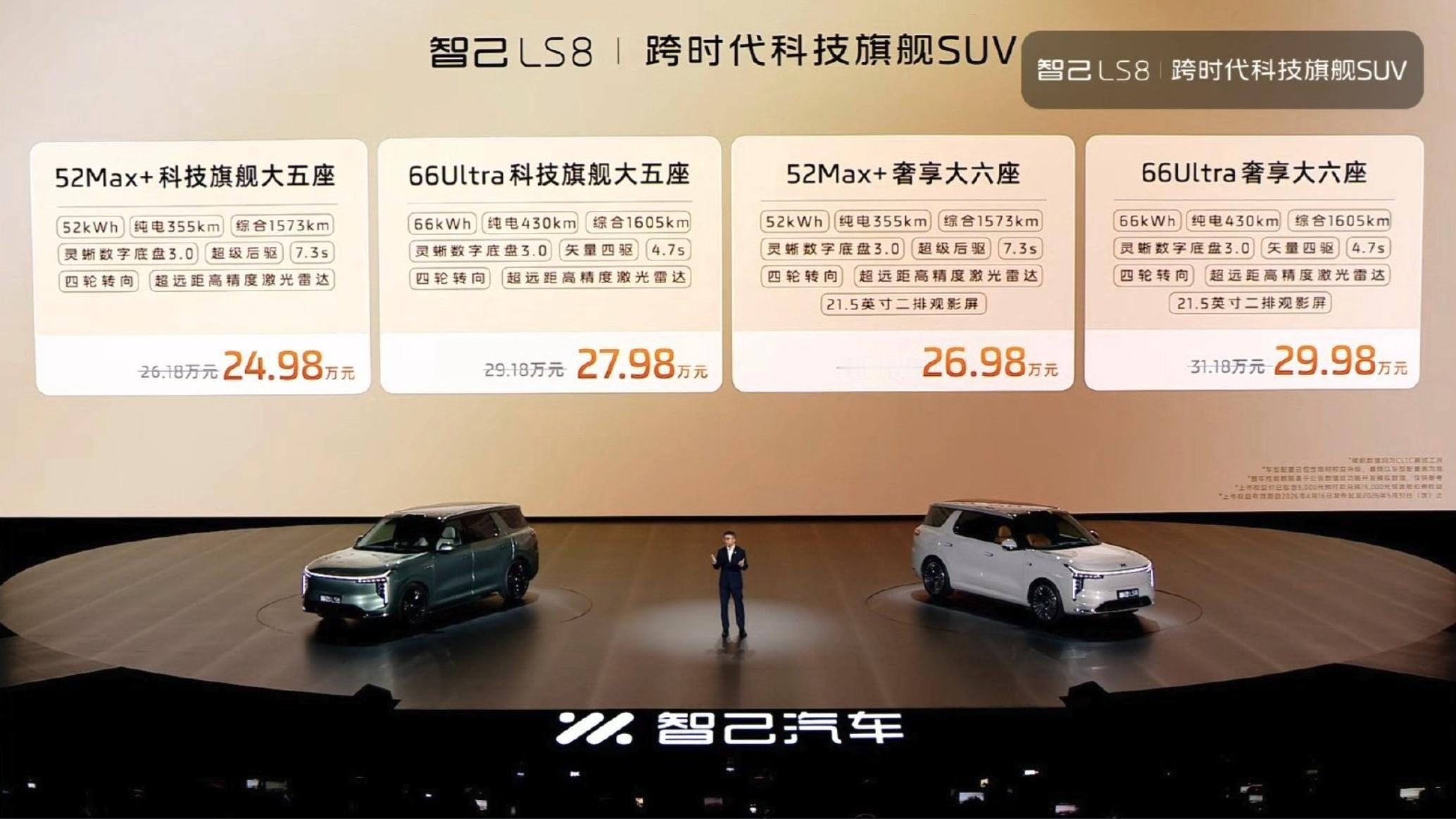 智己LS8  24.98万起，作为一辆8字头的新能源车，这个价格还是蛮有优势的，