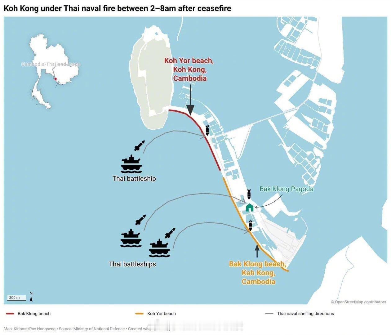 泰柬冲突 泰国军方计划封锁泰国湾，以阻止燃料和军事物资运往柬埔寨。据路透社报道，