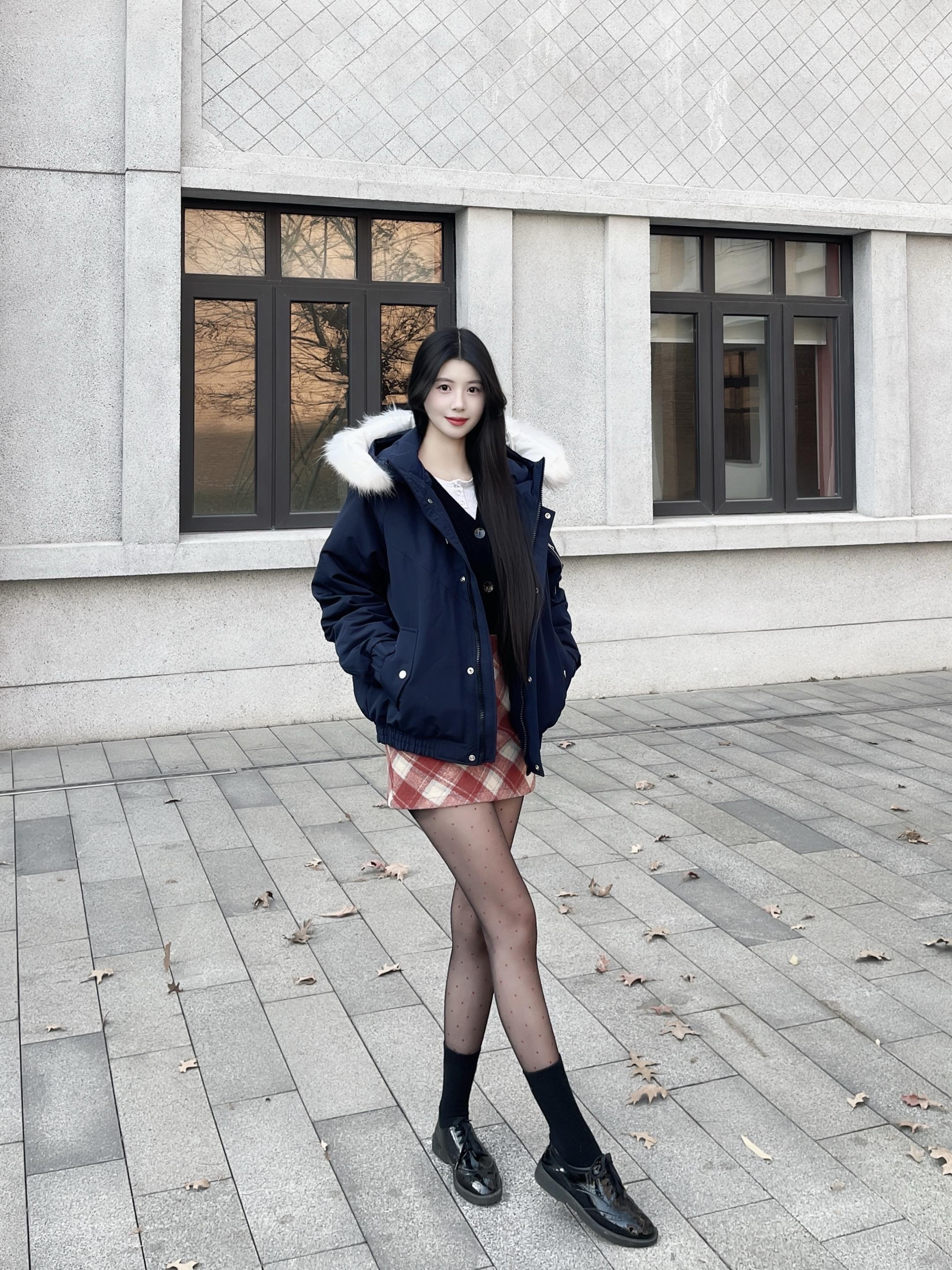 街拍穿搭 羽绒服