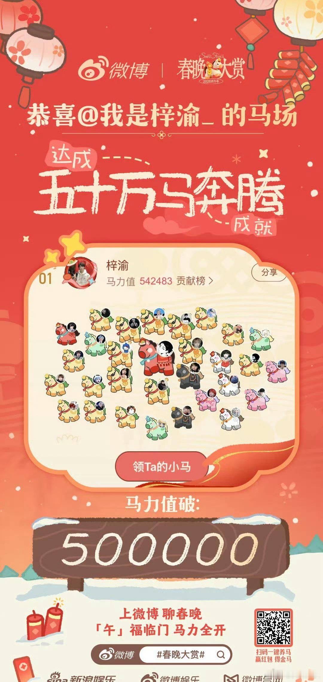 梓渝春晚大赏首个马立值破50万，又是断层第一，活粉量惊人，这就是内娱新顶活粉第一