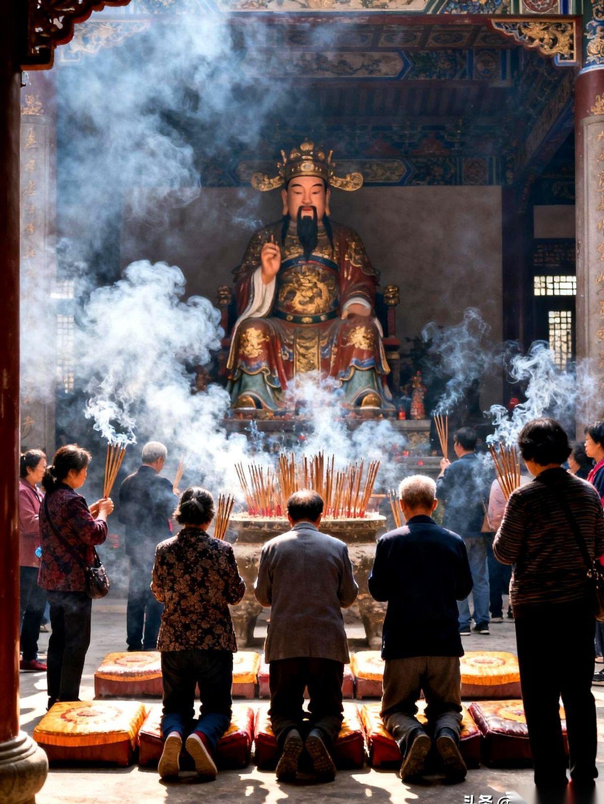 一名党员干部，趁着出差的空档，车子一拐，悄悄溜进了一座香火鼎盛的寺庙。
他不是来