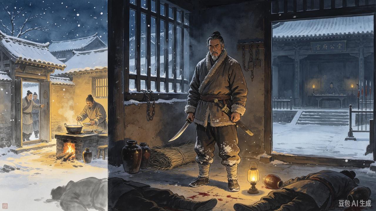 明朝正德年间，北方某地。一个风雪交加的夜晚，一个农夫家里来了两个又饥又累的陌生男