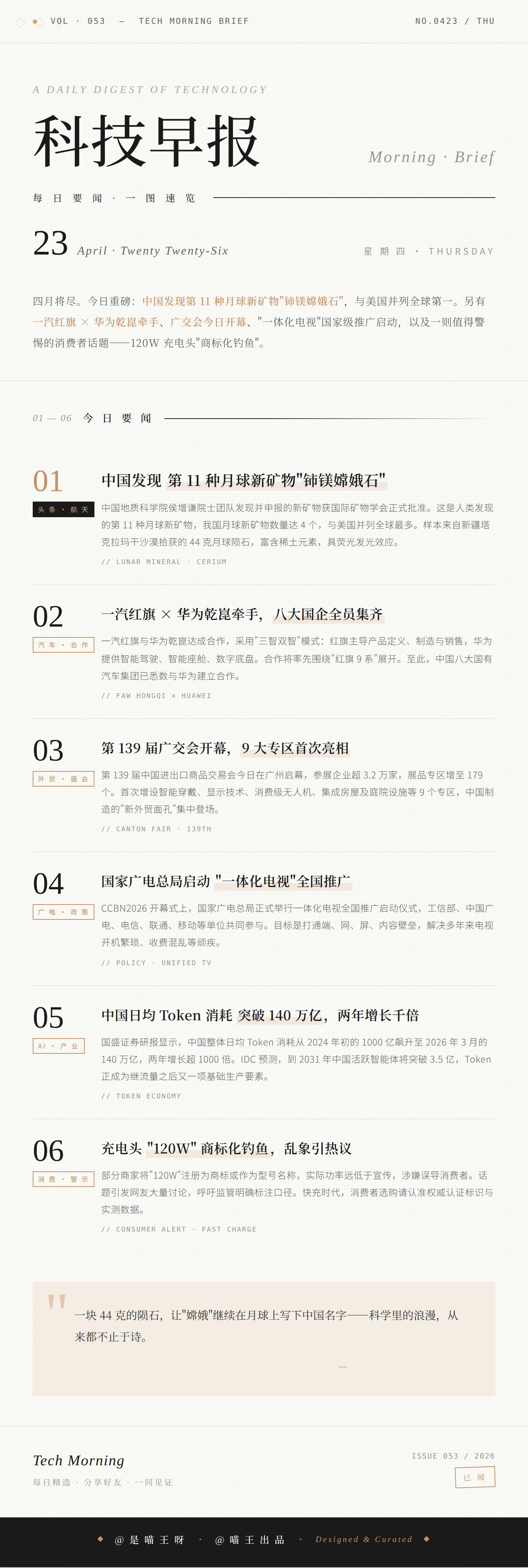 大家早呀！喵王出品