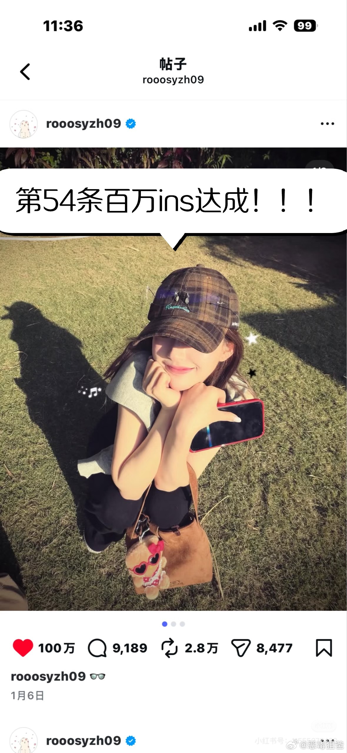 赵露思就是现役海外热度最高的95🌸没有之一恭喜赵露思第54条百万赞ins达成很