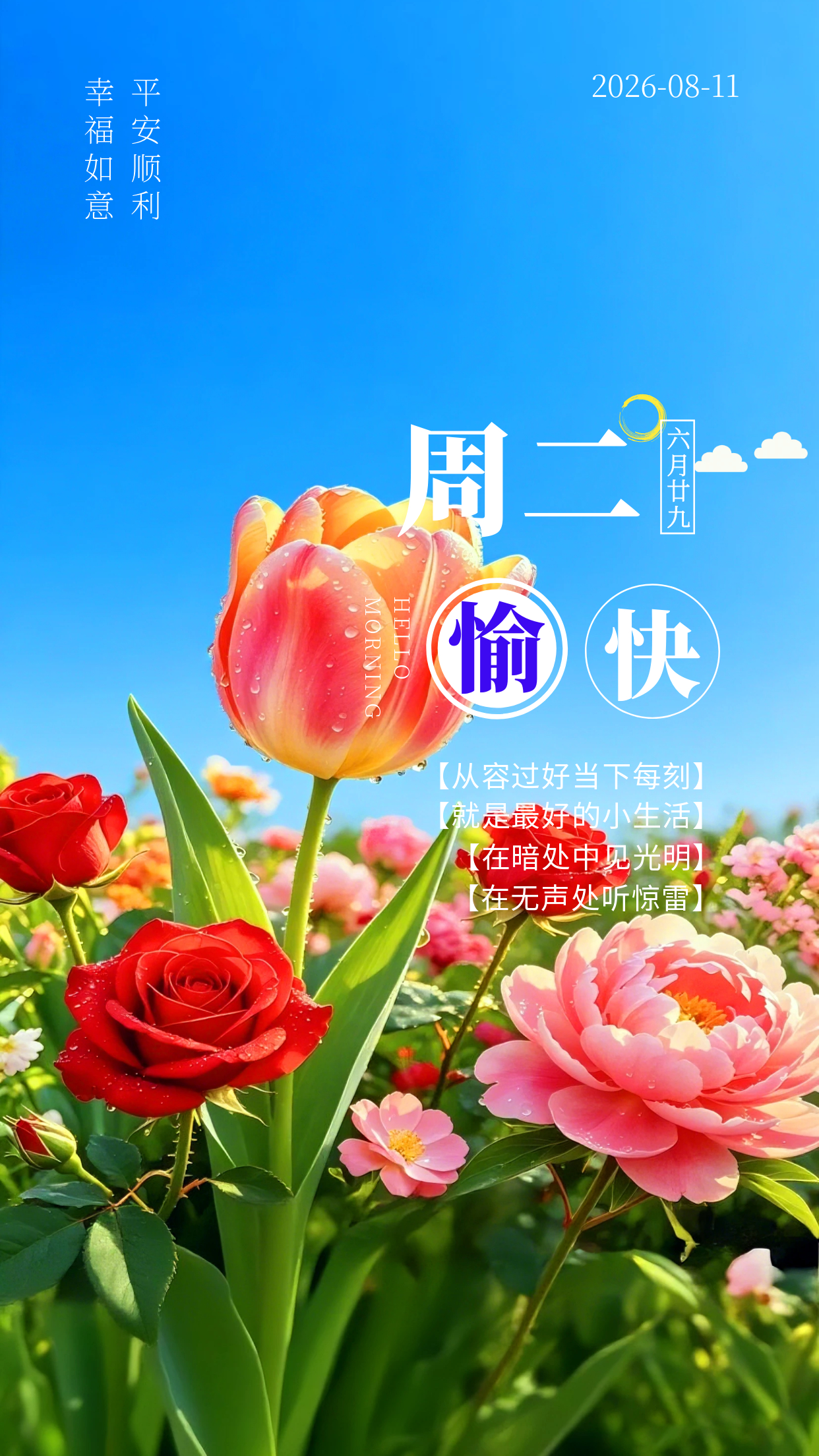 2026.8.11周二早安祝福海报壁纸拿图吱一声噢～ 