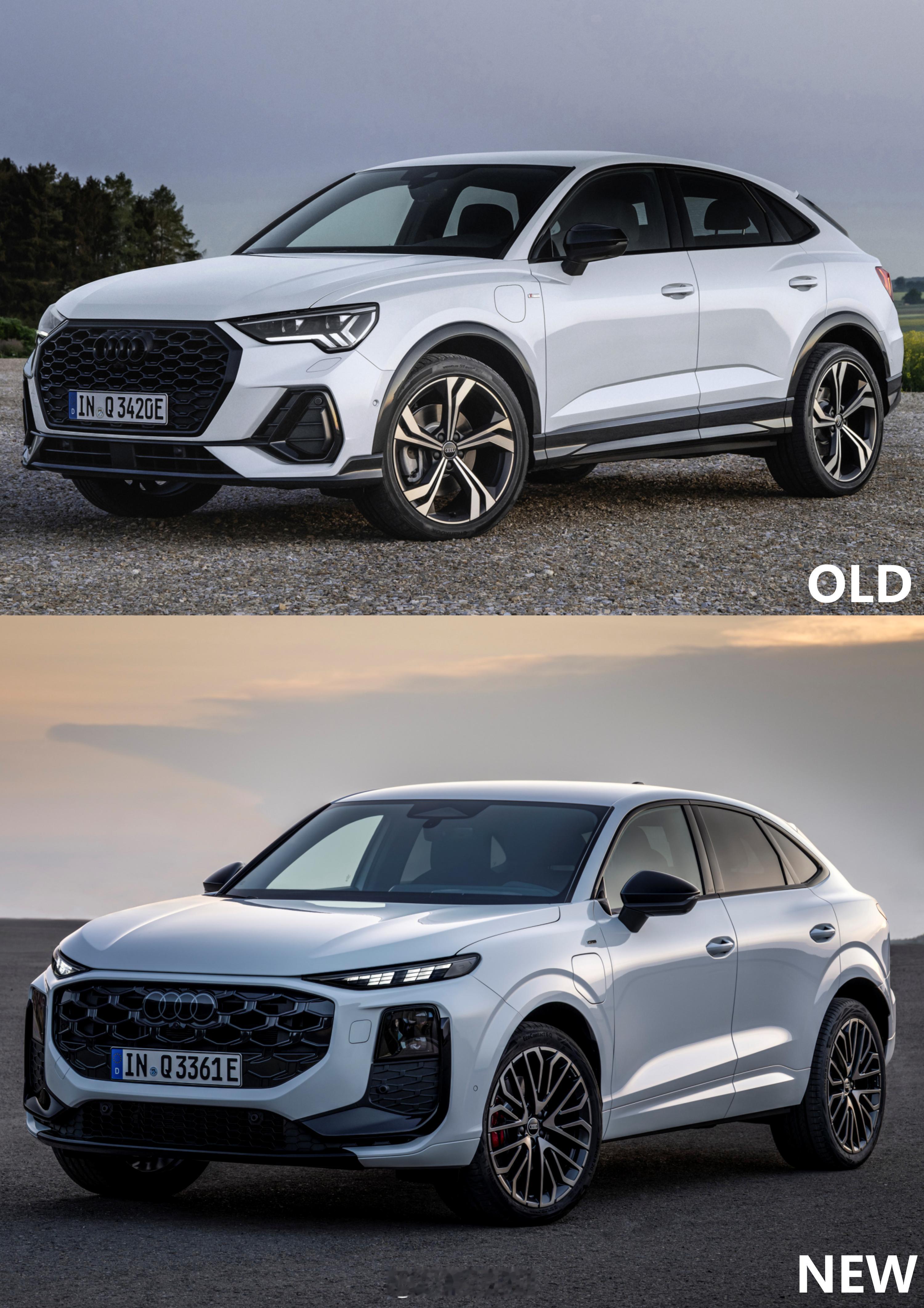 奥迪[超话]新老奥迪Q3 Sportback外观&内饰对比 【新老车型对比】新老