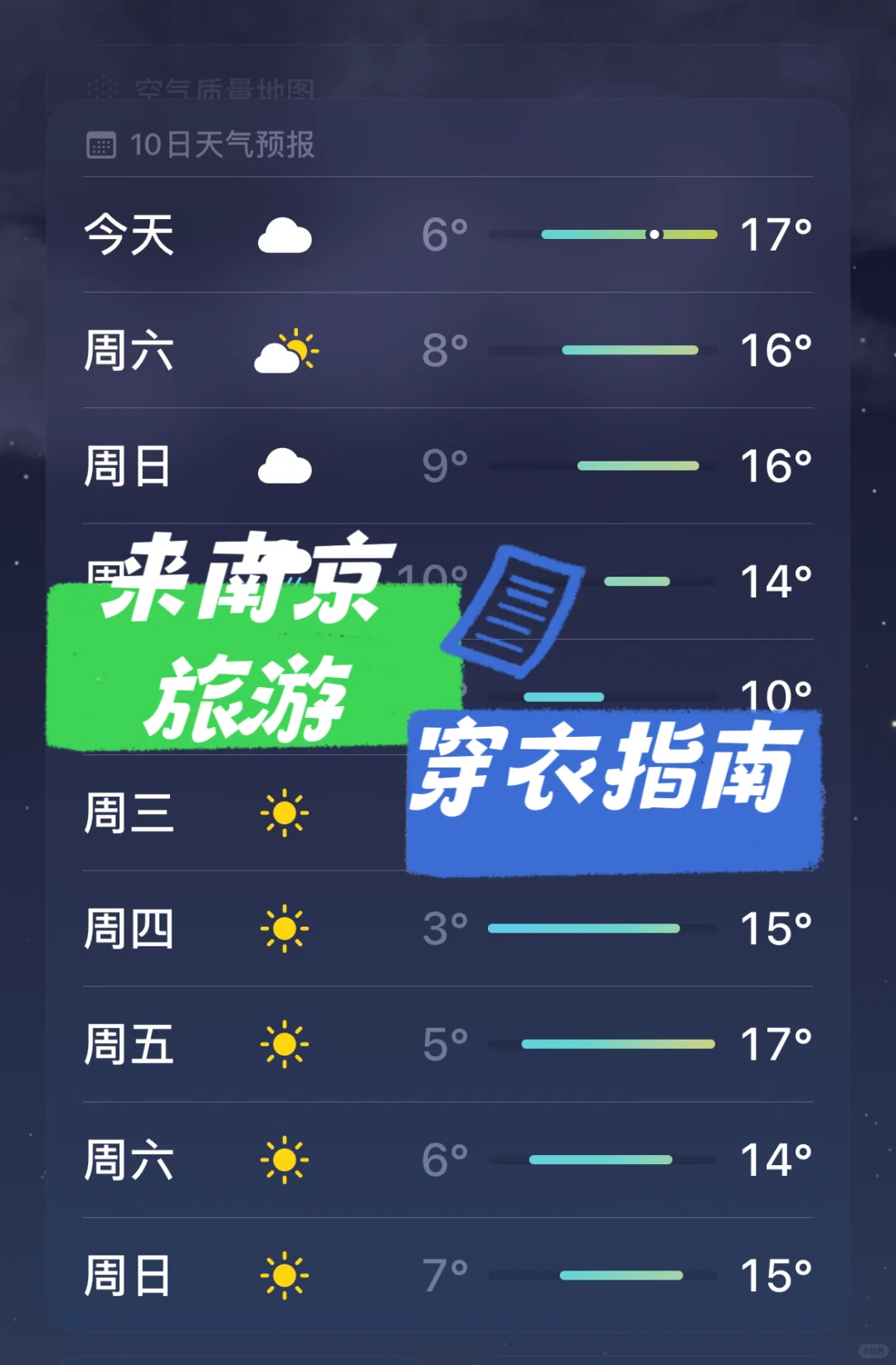 11月底，来南京旅游，穿衣指南看这里！