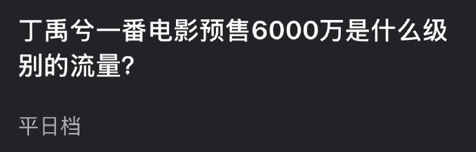 丁禹兮一番电影预售6000万是什么水平？ 