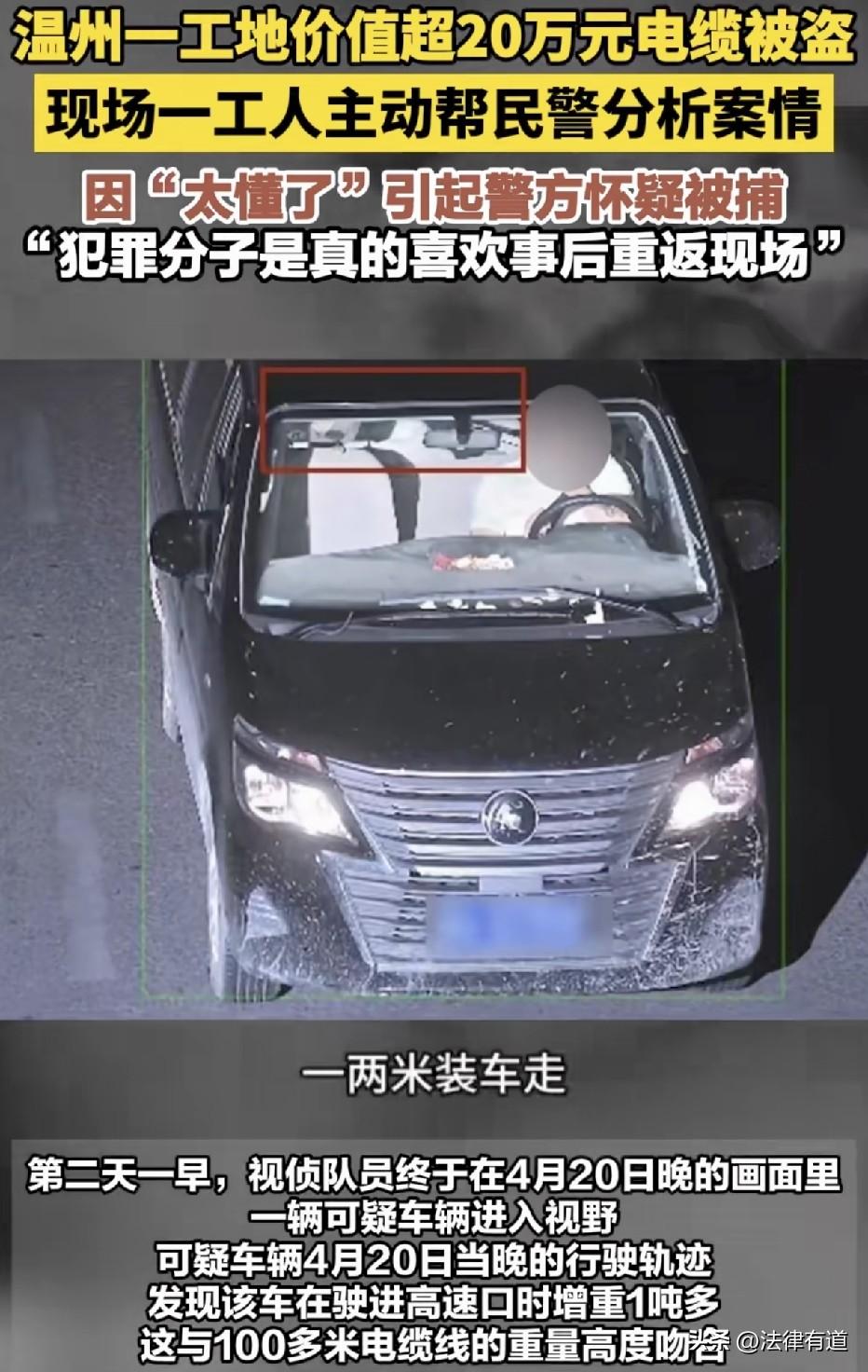 主动送人头：男子工地盗窃电缆，民警现场调查时还来给警察出谋划策，分析作案过程。