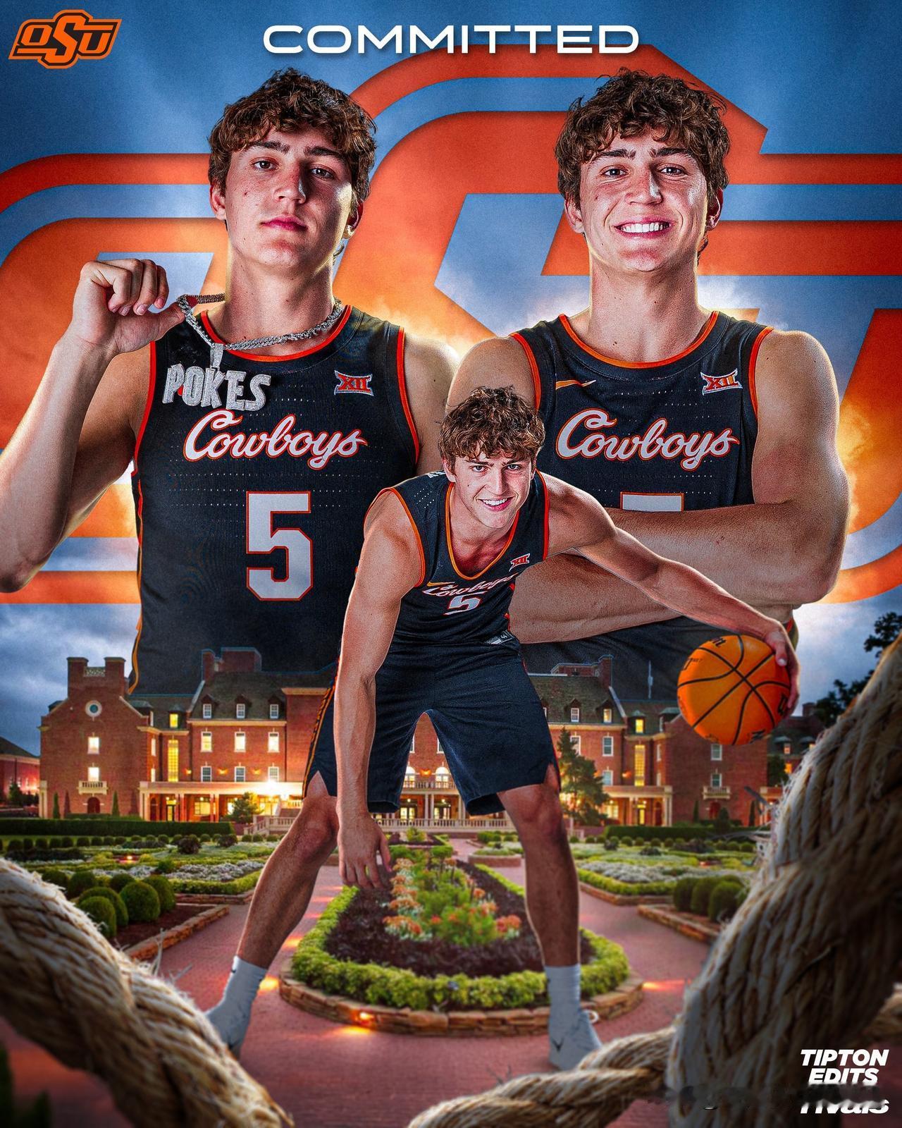 四星分卫Parker Robinson宣布承诺NCAA男篮 俄克拉荷马州立，来自