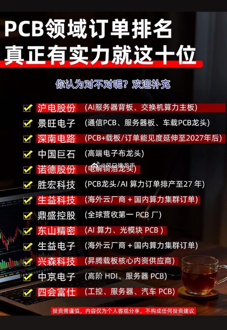 PCB领域十大龙头公司完整一览（分赛道定位、核心业务、行业壁垒、下游赛道）温馨提
