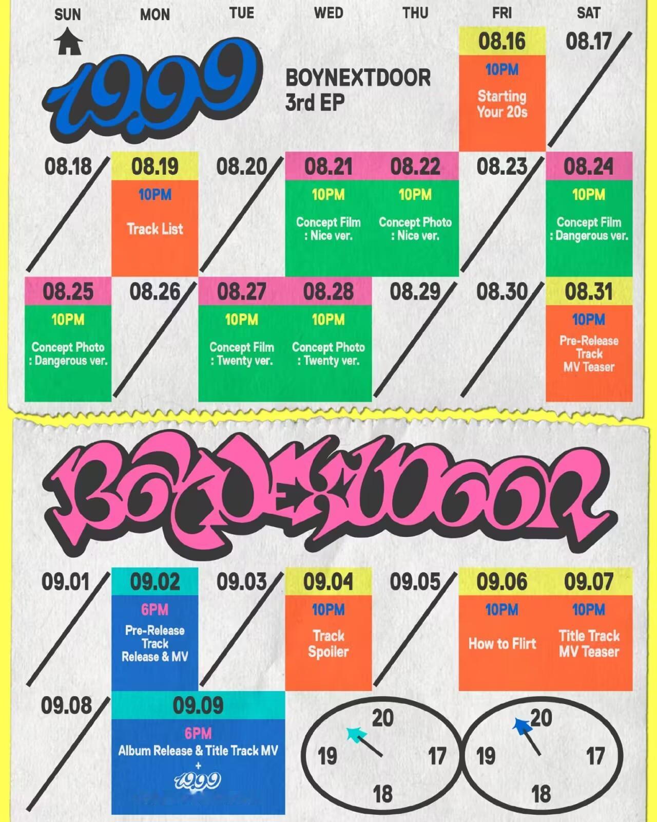 BOYNEXTDOOR迷你三辑《19.99》全曲及主打曲MV将于9月9日公开 ​