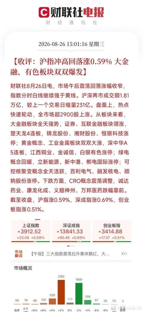 今天市场的反弹，其实是在用冷静的方式告诉所有人：钱没有离场，它只是更挑剔了沪指涨