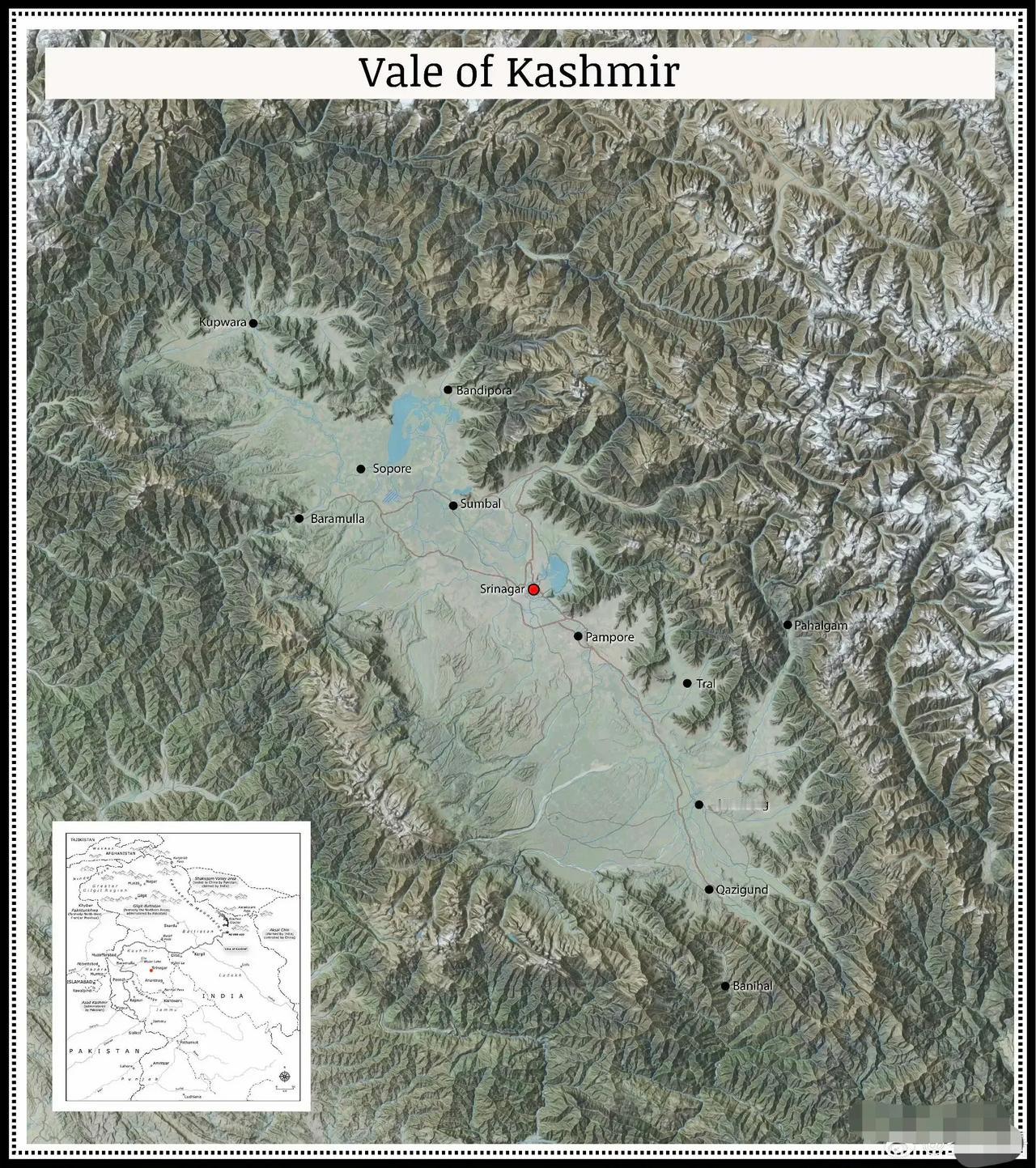 克什米尔盆地形图
